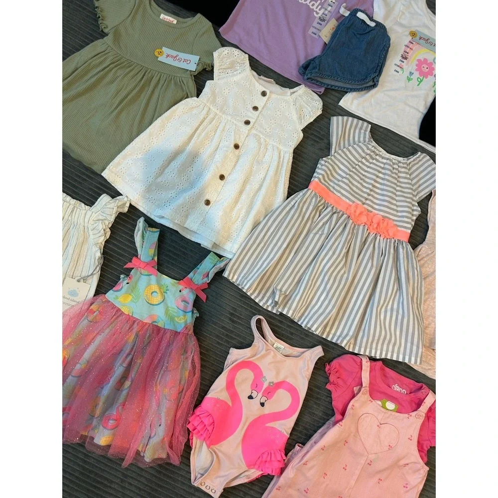 Huge Lot Baby Girls Clothes 18 24 Months NEW & EUC Summer Carters Dress Shorts